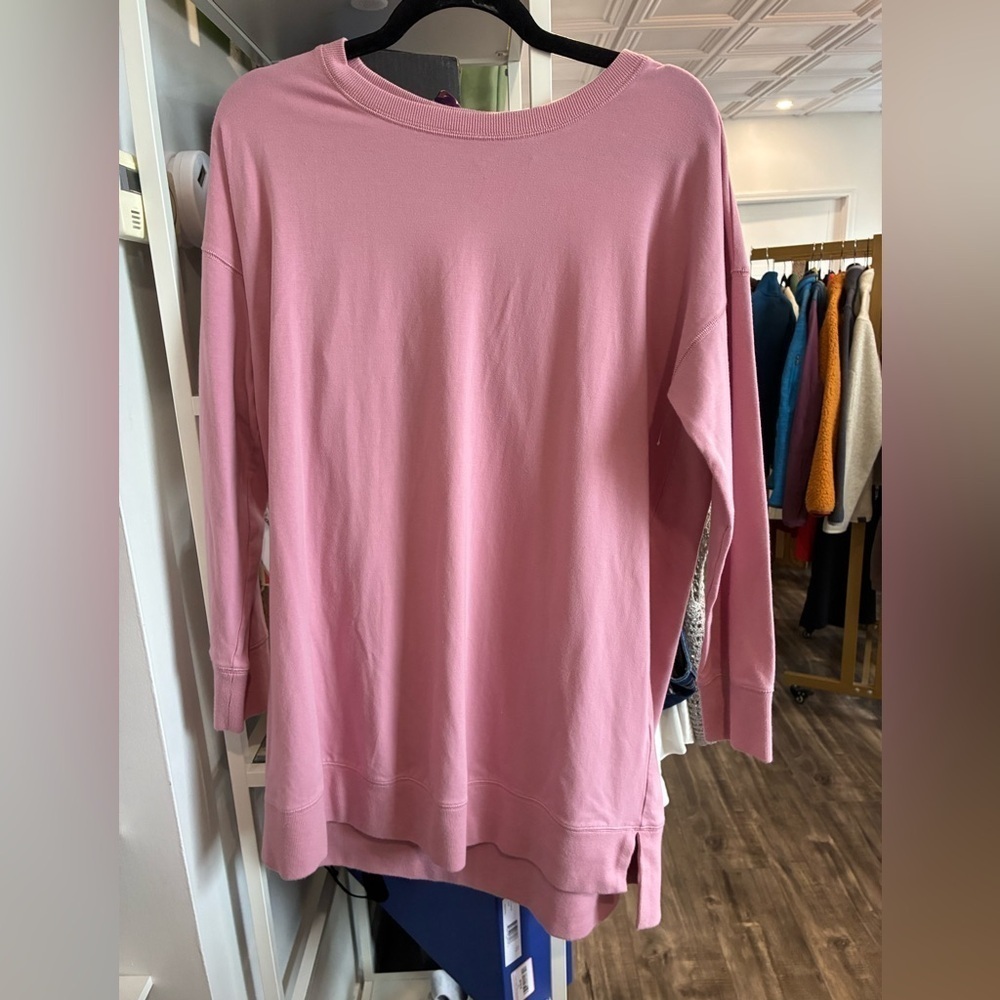 Eileen Fisher organic cotton knit tunic baby pink lightweight size M